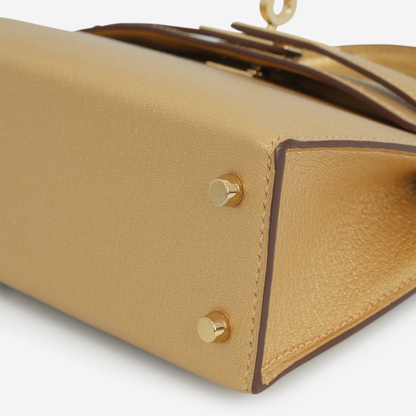 Hermès Mini Kelly - Dore Chevre | Permabrass Hardware