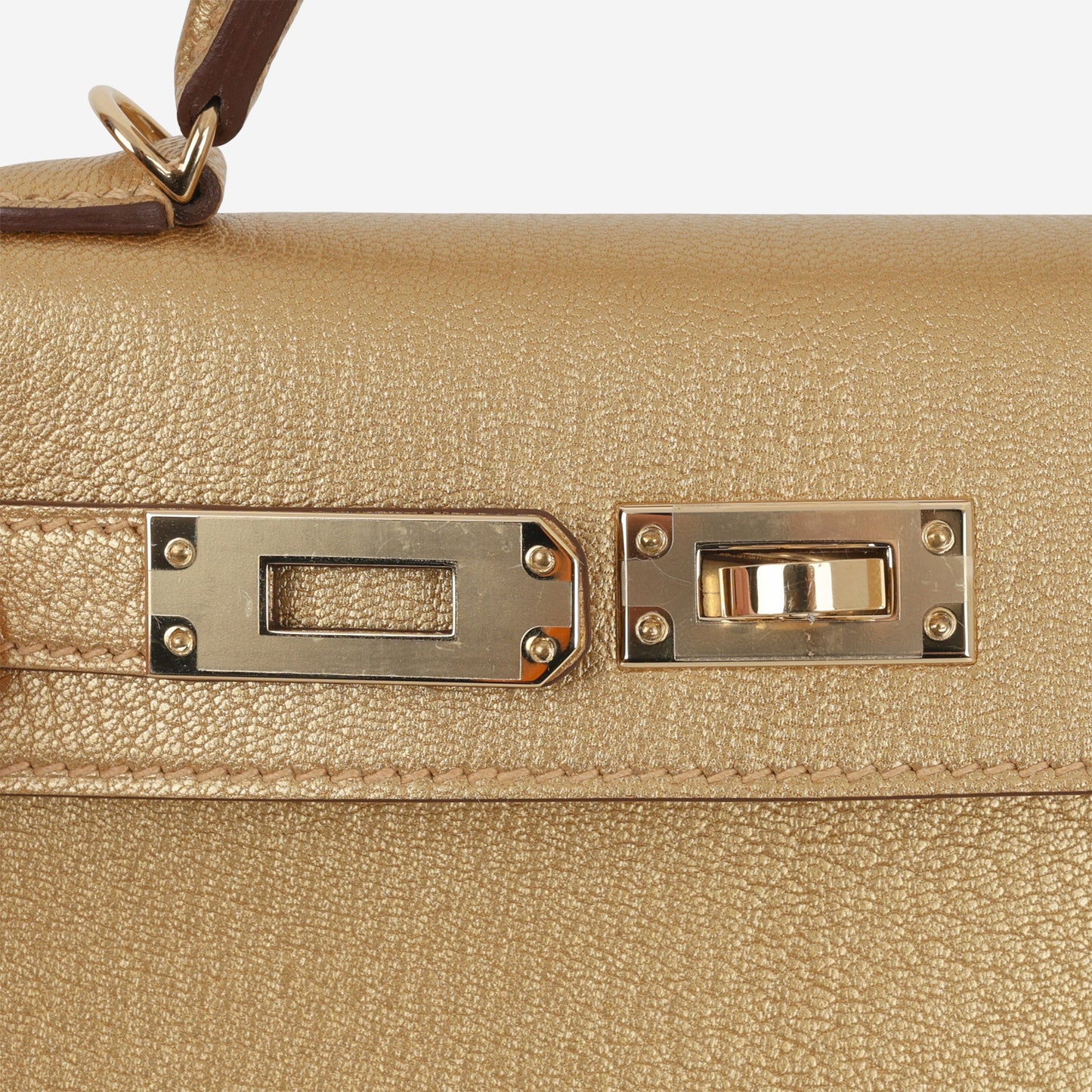 Hermès Mini Kelly - Dore Chevre | Permabrass Hardware