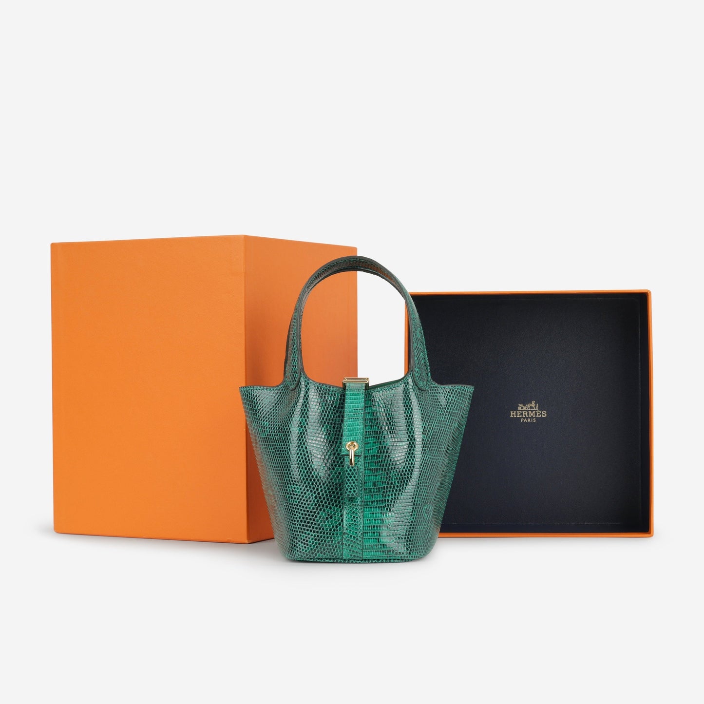 Hermès Micro Picotin 14 - Vert Vertigo Lizard | Gold Hardware