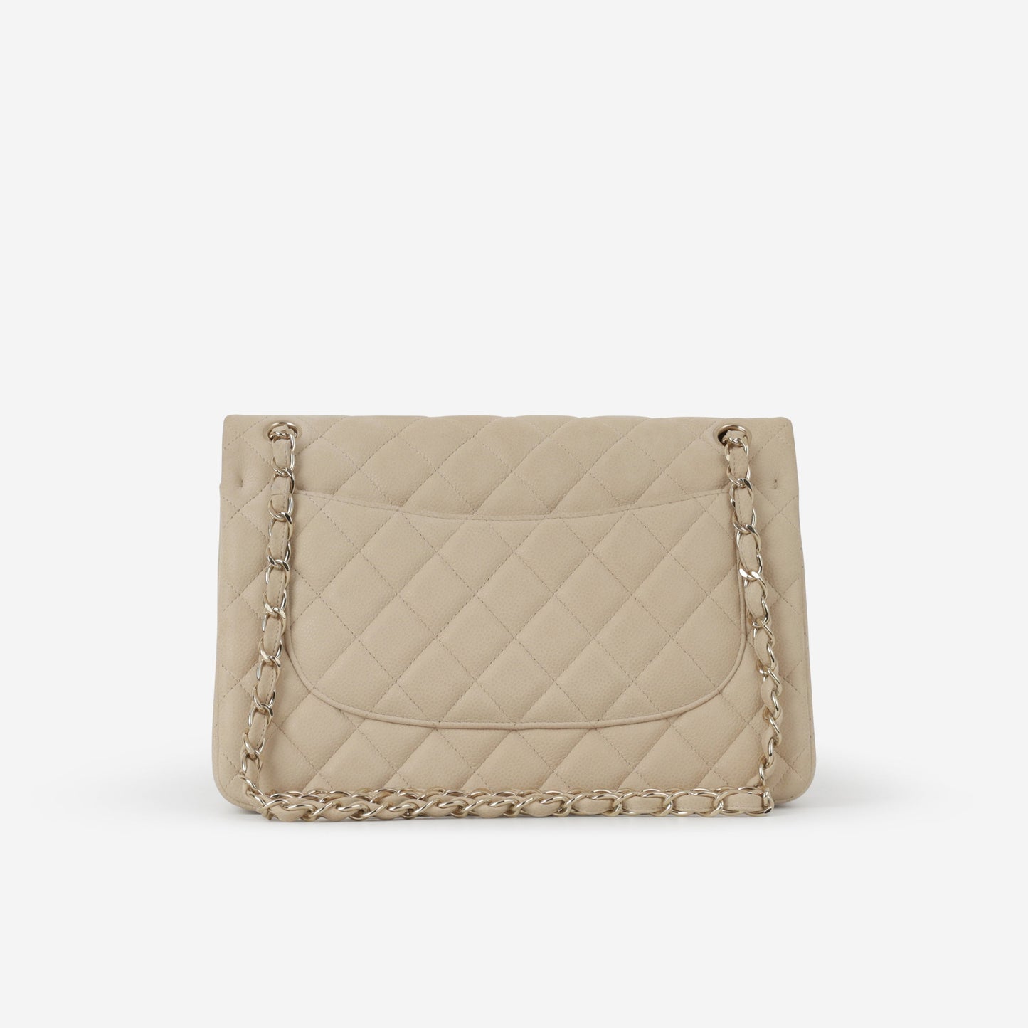 Chanel Classic Jumbo Double Flap - Beige Matte Caviar | Champagne Gold Hardware