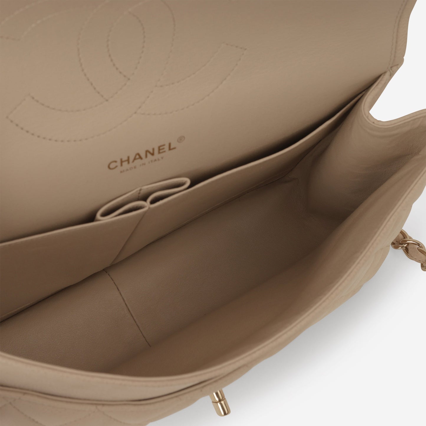 Chanel Classic Jumbo Double Flap - Beige Matte Caviar | Champagne Gold Hardware
