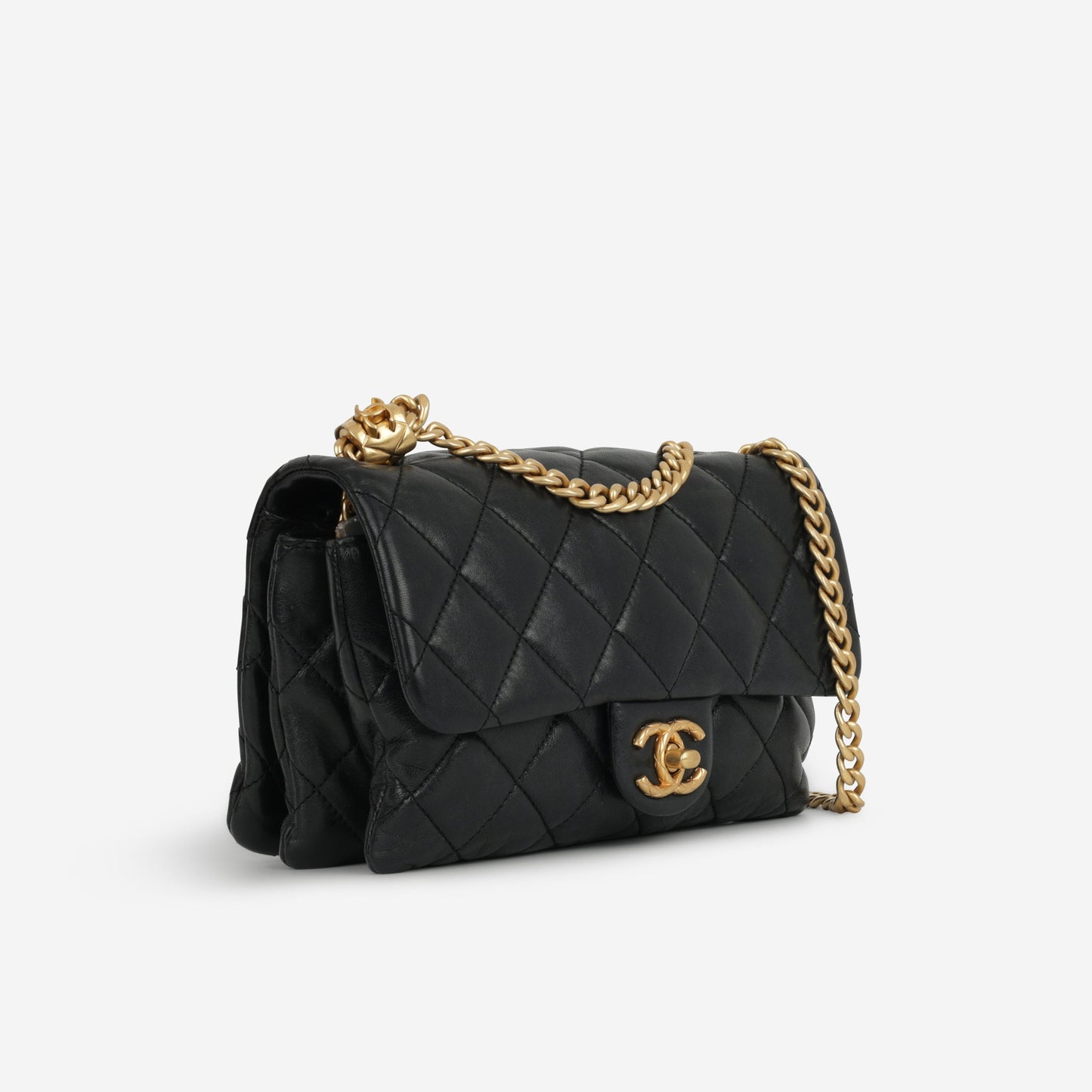 Chanel Small All Slide Adjustable Chain Flap - Black Lambskin | Gold Hardware