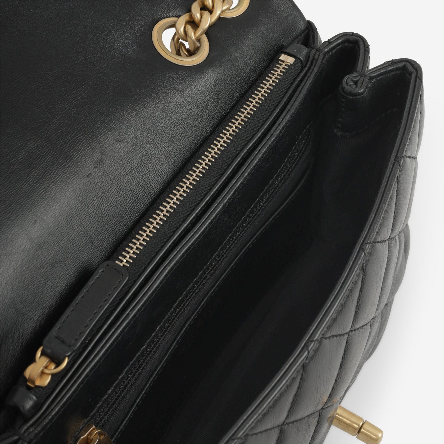 Chanel Small All Slide Adjustable Chain Flap - Black Lambskin | Gold Hardware