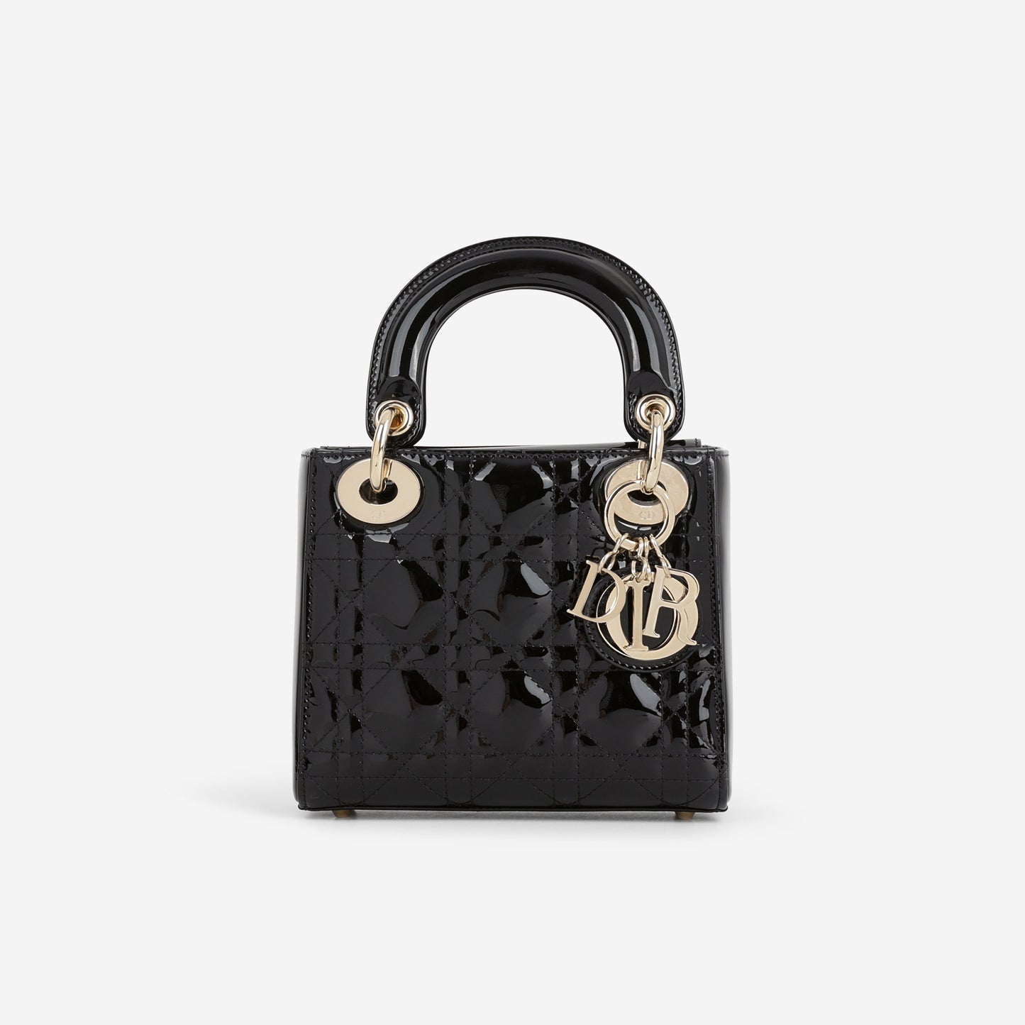 Dior Mini Lady Dior - Black Patent | Champagne Gold Hardware