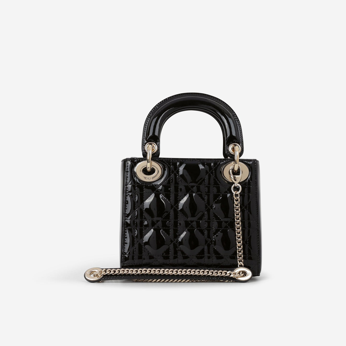 Dior Mini Lady Dior - Black Patent | Champagne Gold Hardware