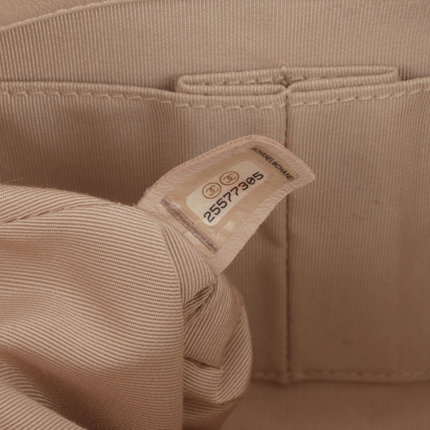 Chanel Small Chic Shopping Tote - Beige Chevron Calfskin | Champagne Gold Hardware