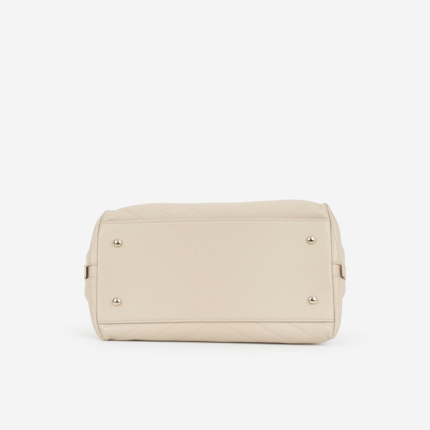 Chanel Small Chic Shopping Tote - Beige Chevron Calfskin | Champagne Gold Hardware