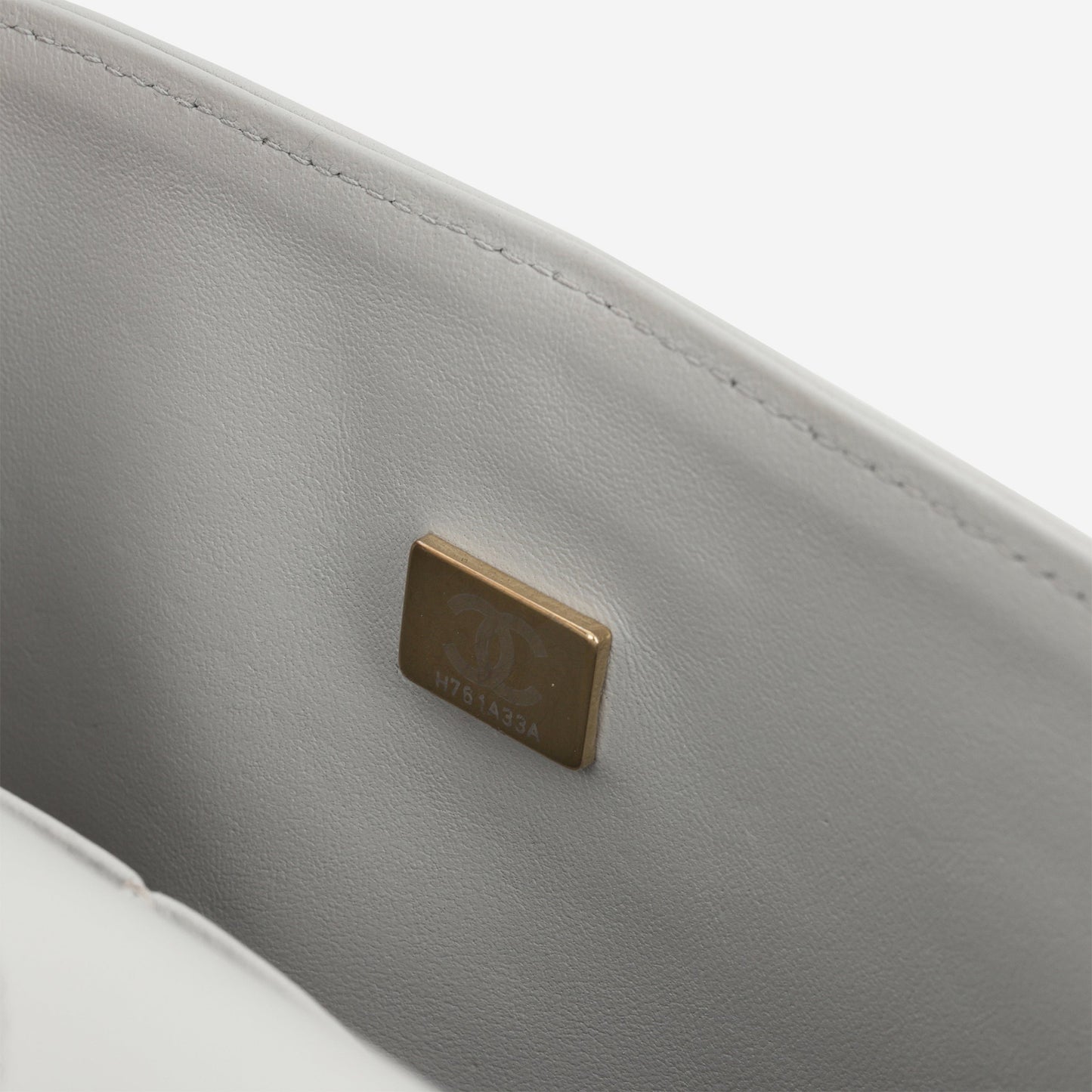 Chanel Medium Classic Flap - Light Grey Lambskin | Champagne Gold Hardware