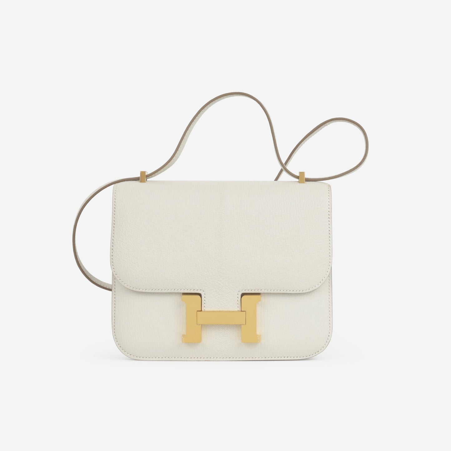 Hermès Verso Constance 18 - Mushroom Chevre Mysore / Biscuit Interior | Gold Hardware