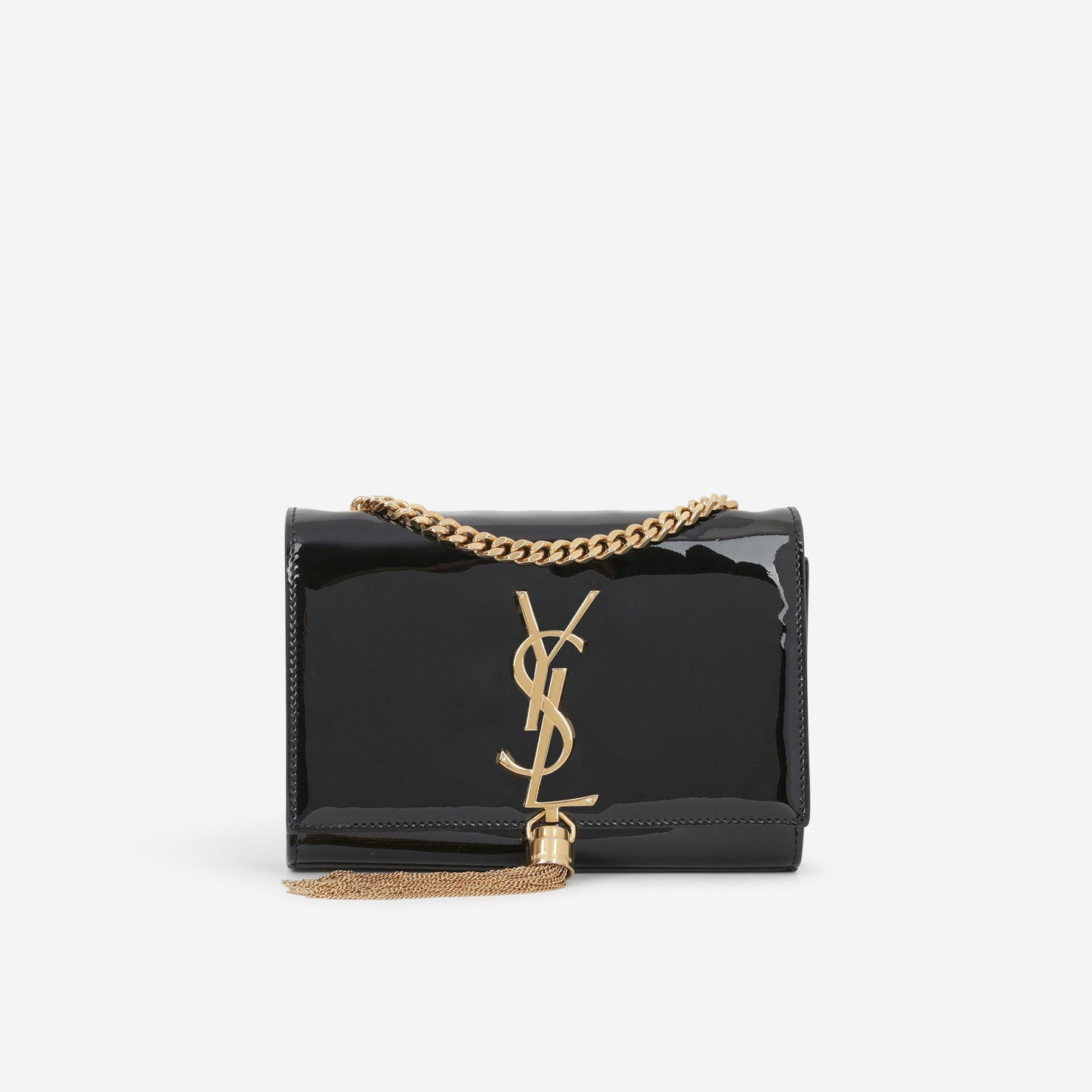Saint Laurent Mini Kate Tassel - Black Patent | Gold Hardware