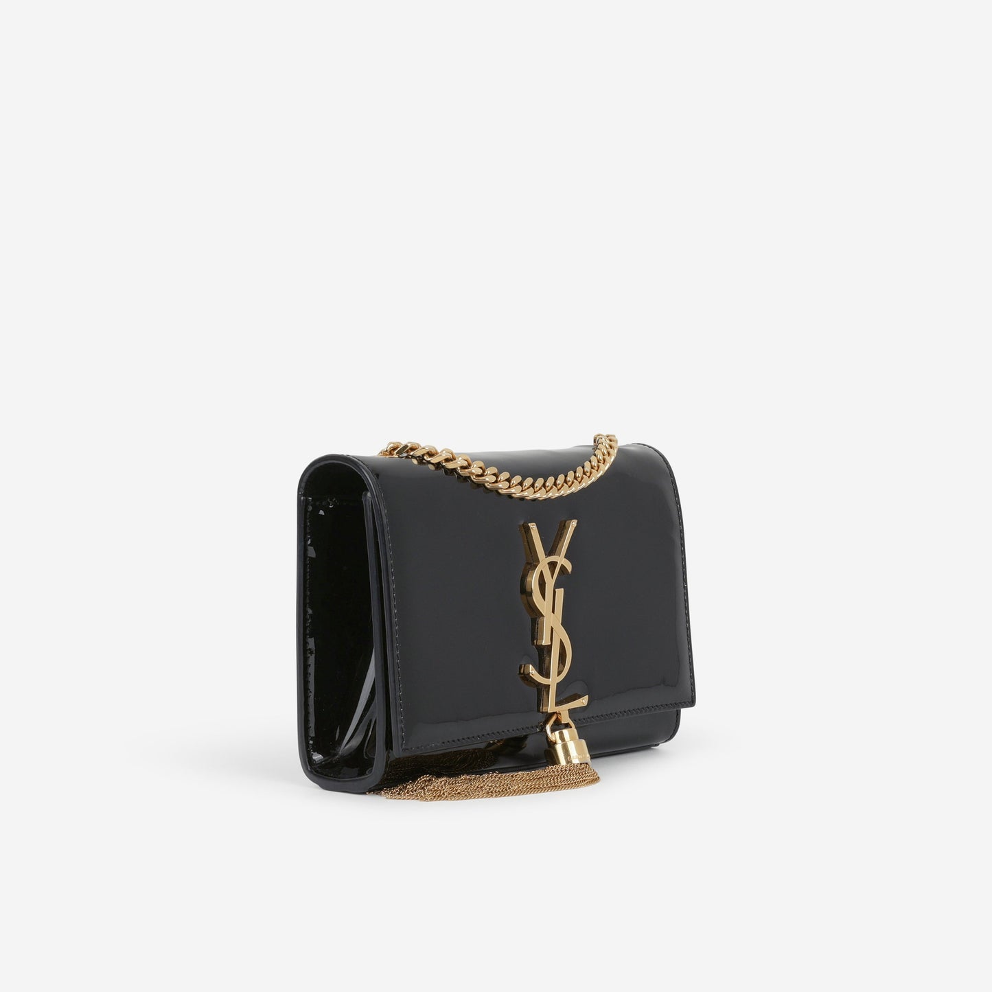 Saint Laurent Mini Kate Tassel - Black Patent | Gold Hardware