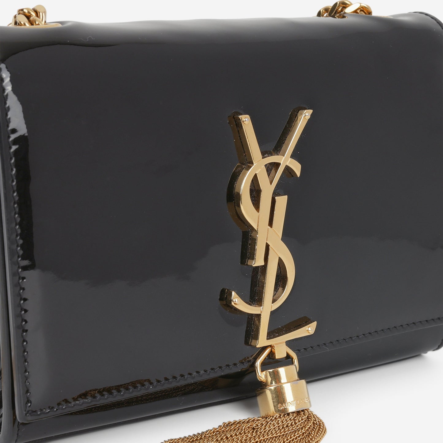 Saint Laurent Mini Kate Tassel - Black Patent | Gold Hardware