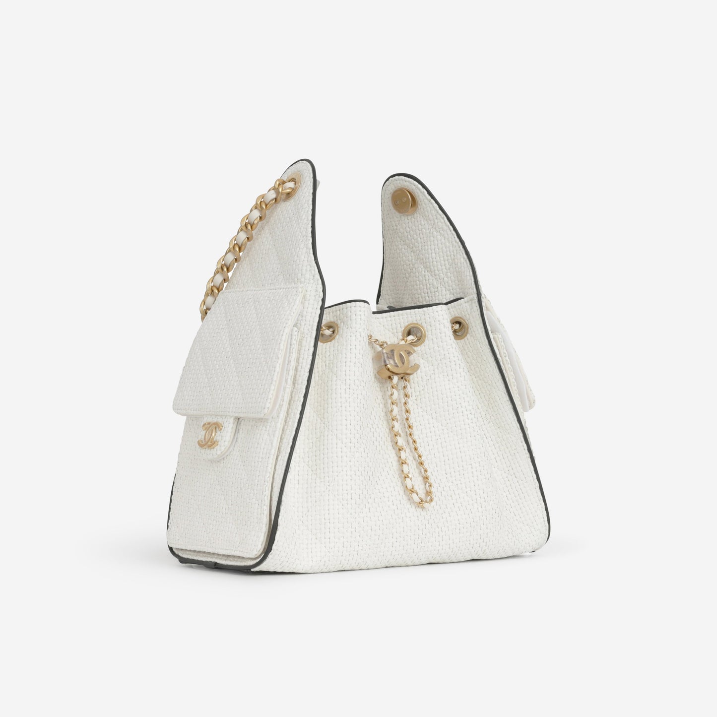 Chanel Small 25 Hobo - White Braided Raffia | Gold Hardware