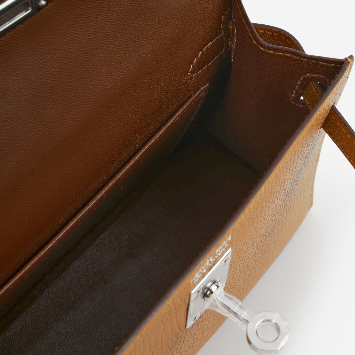 Hermès Verso Mini Kelly - Caramel Chevre / Cacao Interior | Palladium Hardware