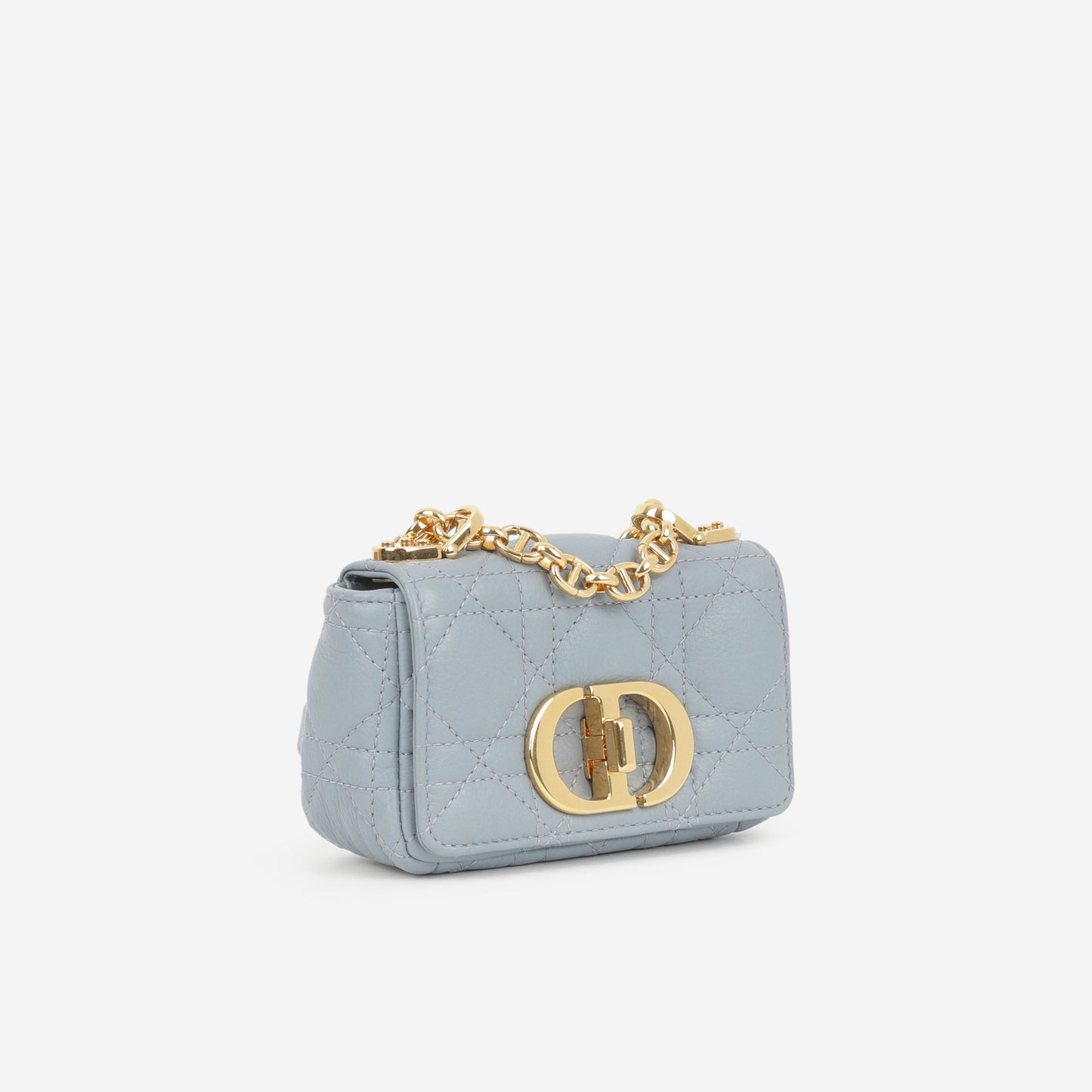 Dior Micro Caro Bag - Stone Grey Calfskin | Gold Hardware