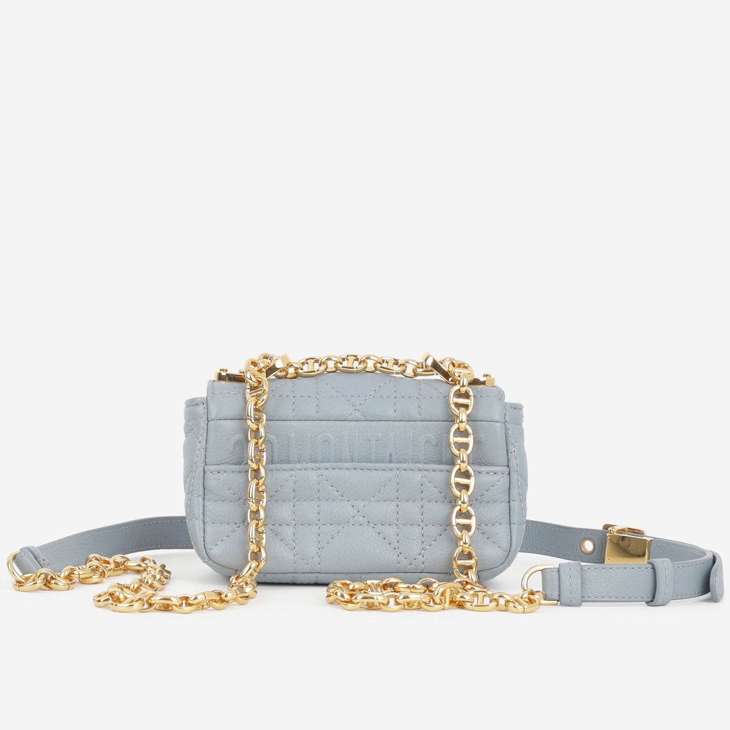 Dior Micro Caro Bag - Stone Grey Calfskin | Gold Hardware