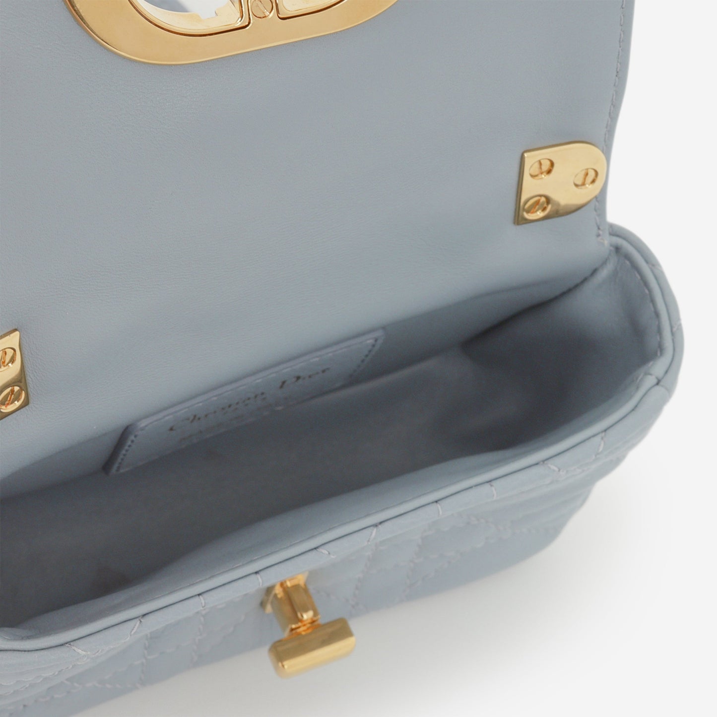 Dior Micro Caro Bag - Stone Grey Calfskin | Gold Hardware