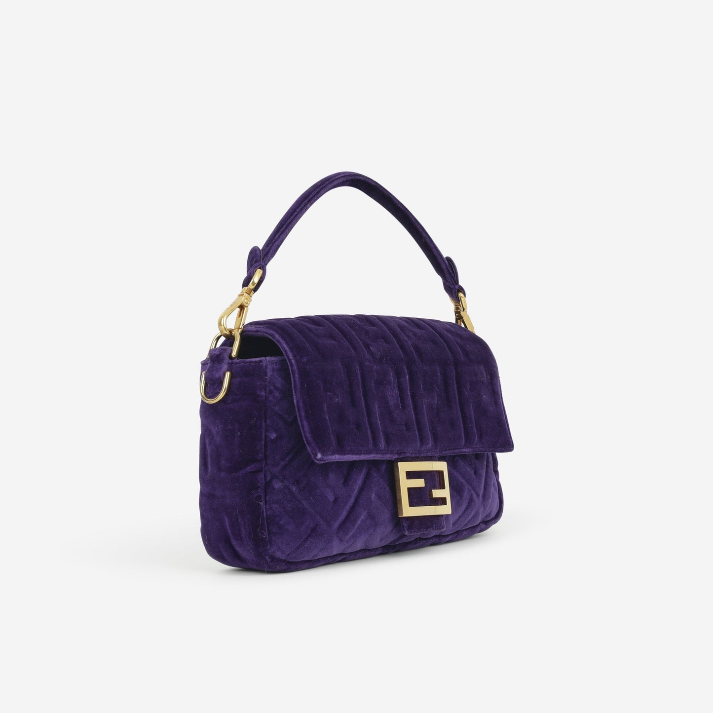 Fendi Medium Baguette - Purple Velvet | Gold Hardware