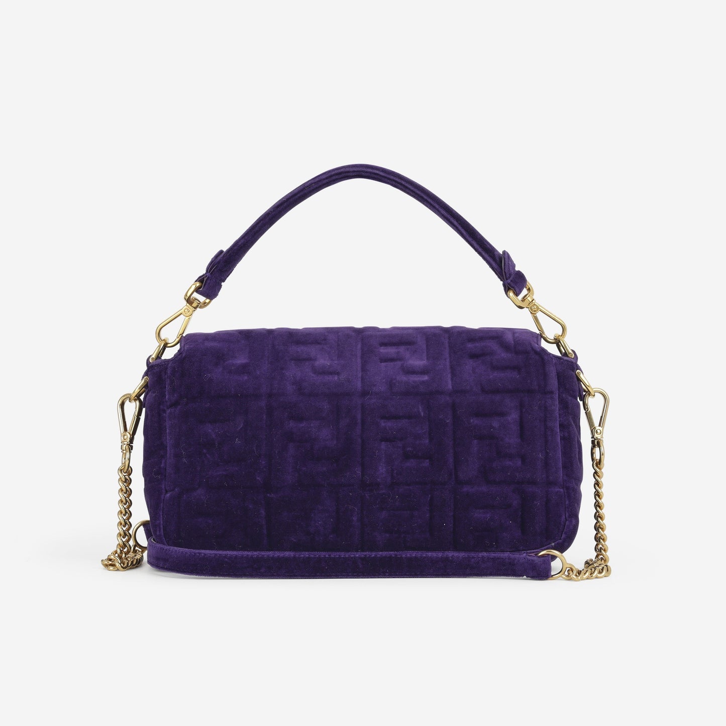 Fendi Medium Baguette - Purple Velvet | Gold Hardware
