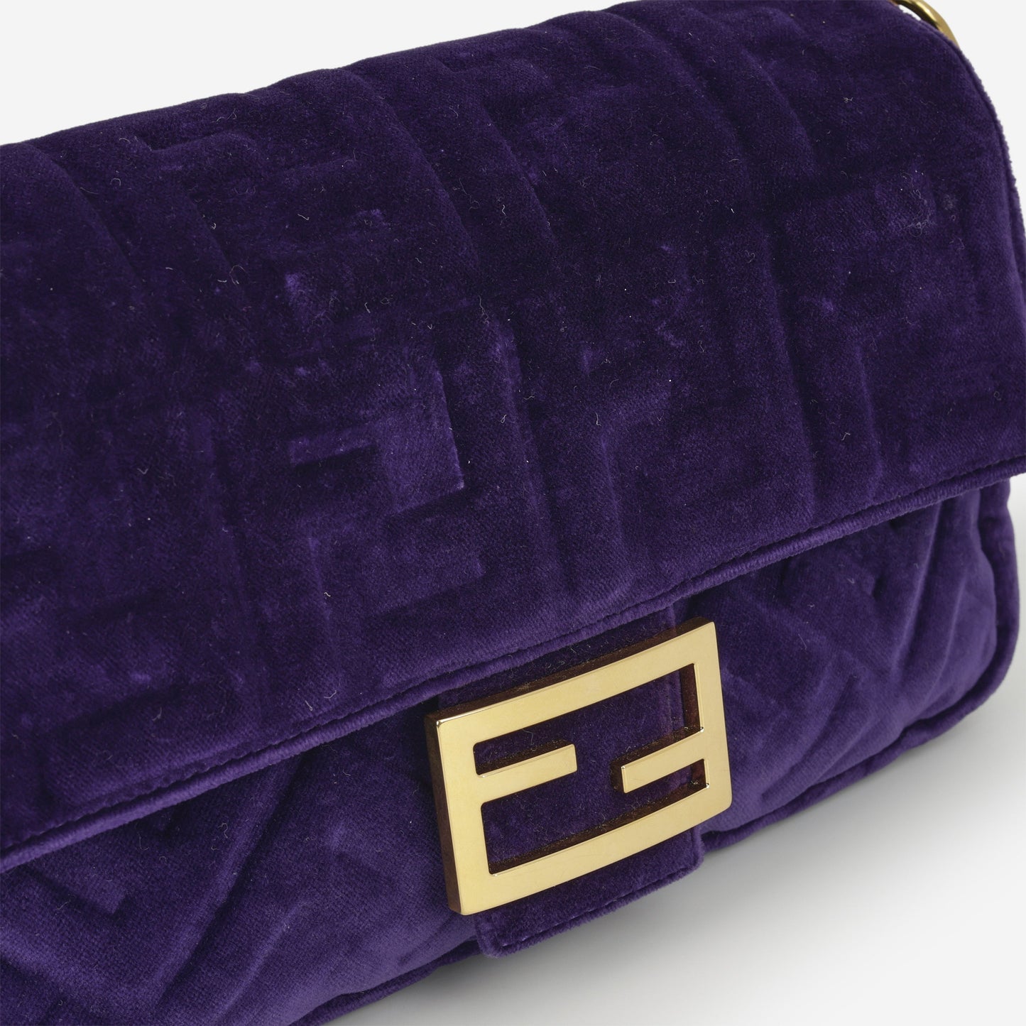 Fendi Medium Baguette - Purple Velvet | Gold Hardware