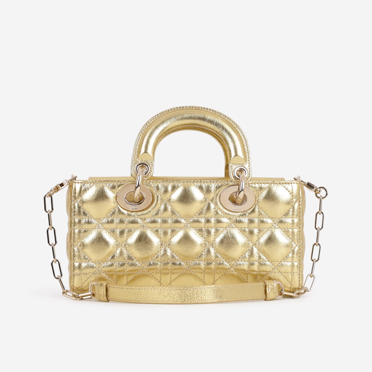 Dior Small Lady D-Joy - Gold Metallic Lambskin Cannage | Champagne Gold Hardware