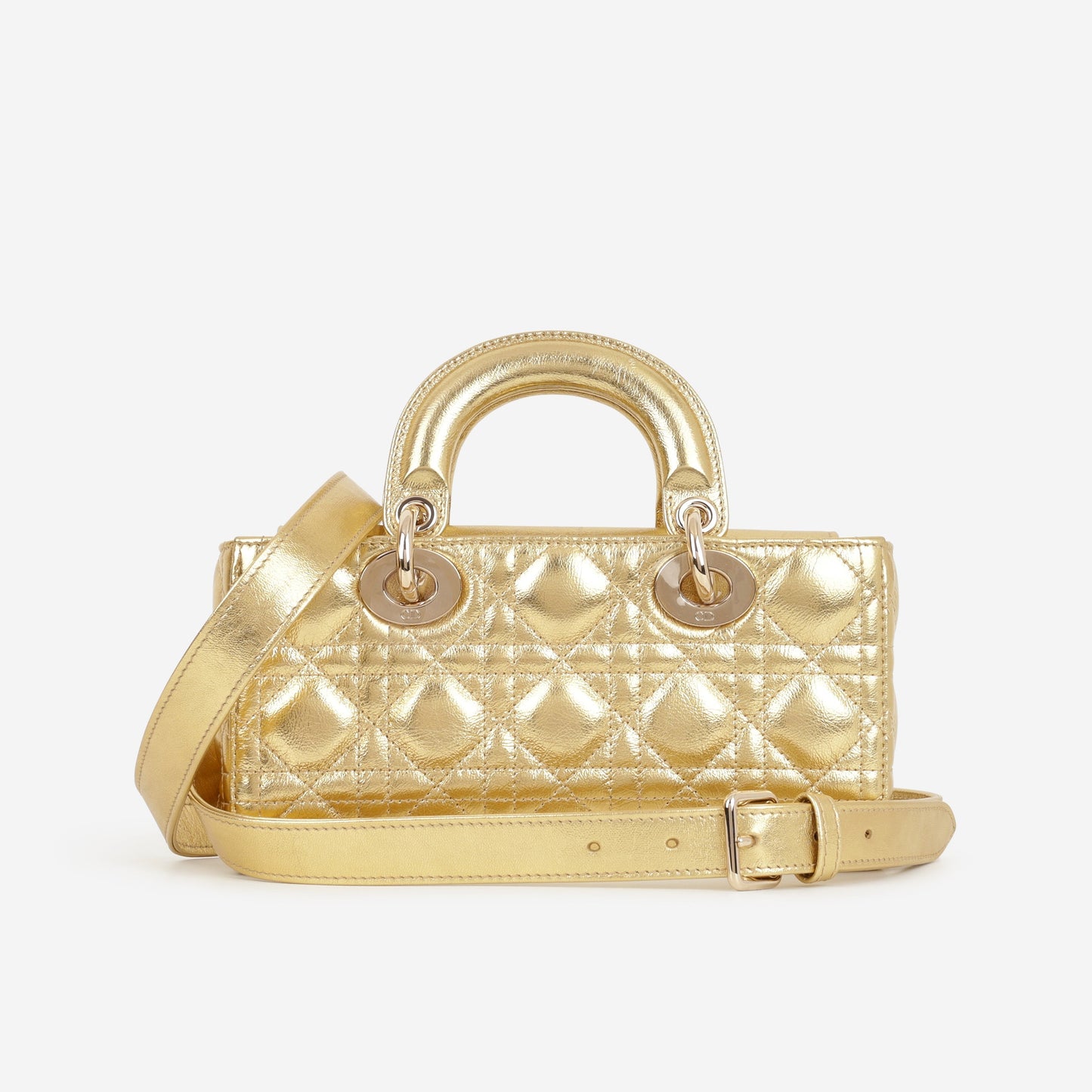 Dior Small Lady D-Joy - Gold Metallic Lambskin Cannage | Champagne Gold Hardware