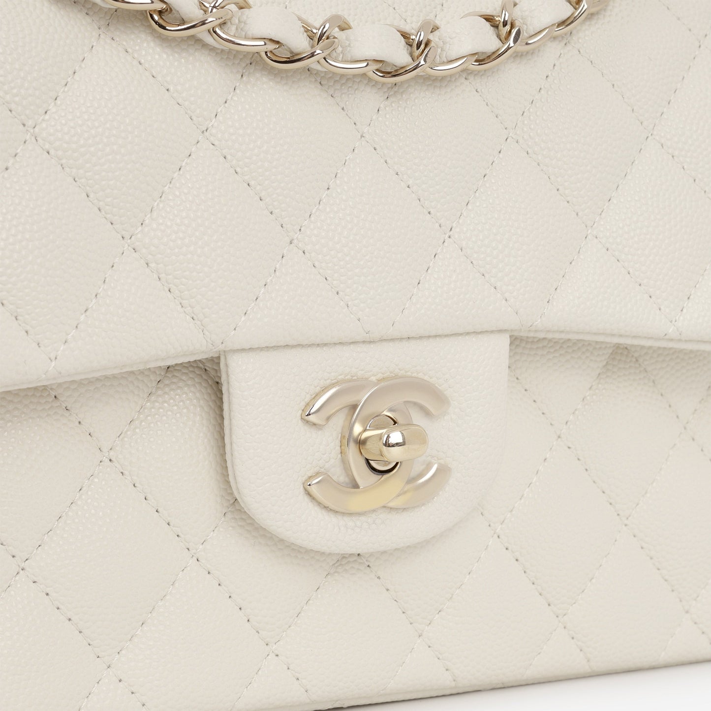 Chanel Small Classic Flap - Ivory Caviar | Champagne Gold Hardware
