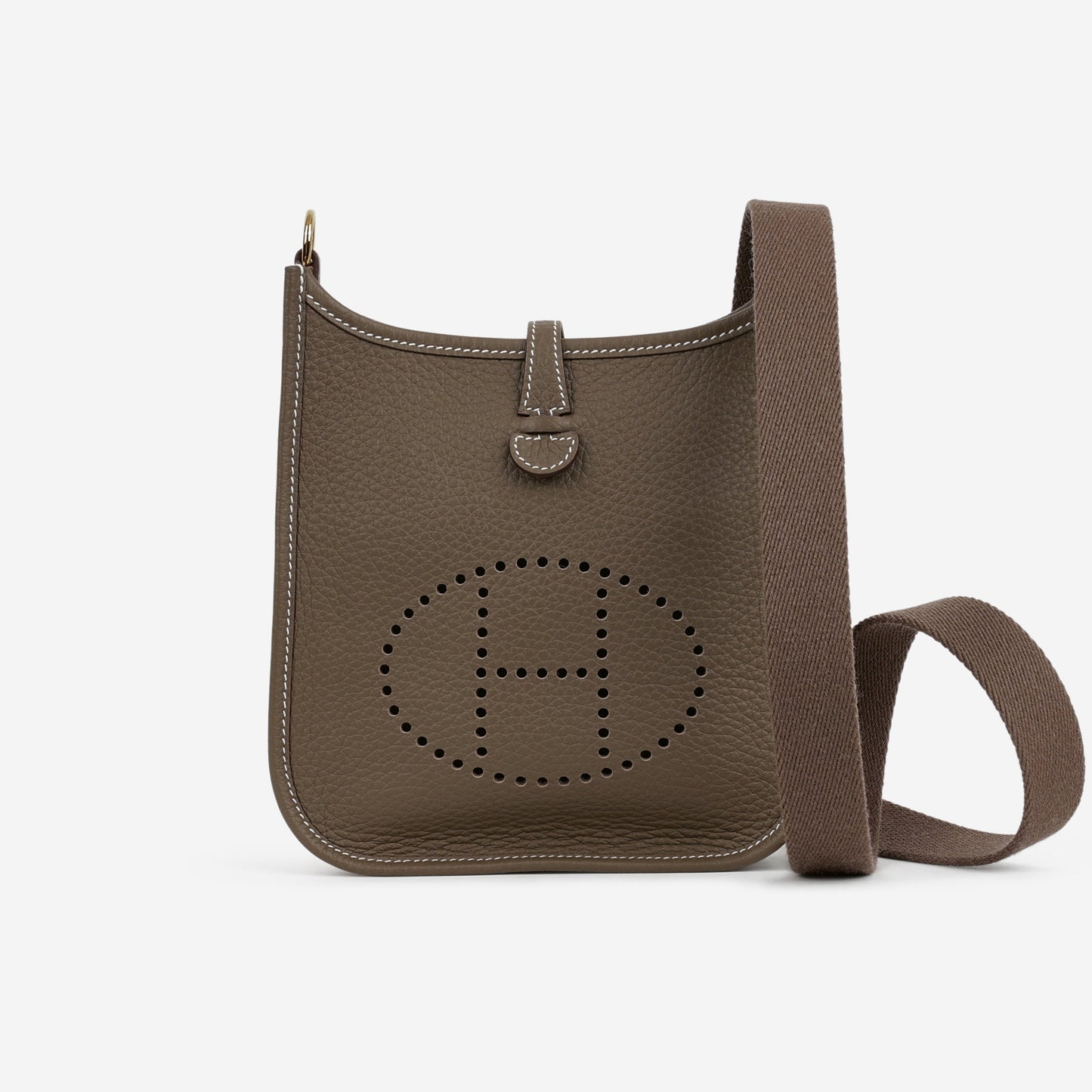 Hermès Mini Evelyne 16 - Etoupe Clemence / Etoupe Strap | Gold Hardware