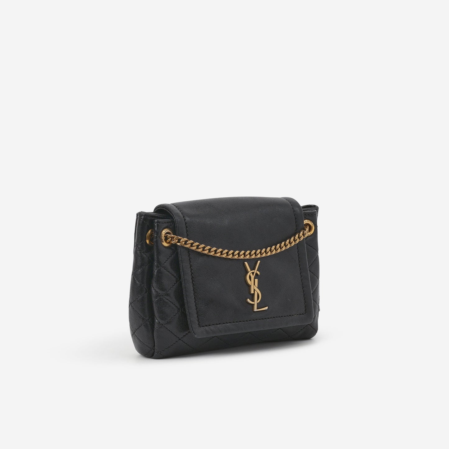 Saint Laurent Mini Nolita - Black Lambskin | Gold Hardware