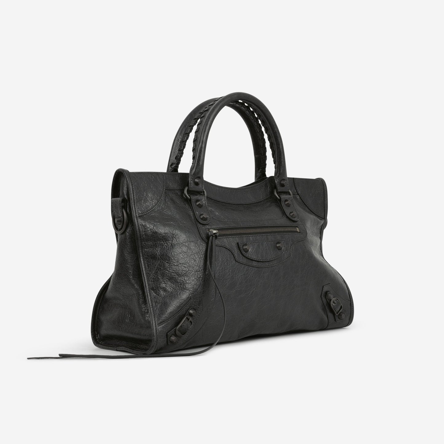Balenciaga Medium Le City Bag - Black Crumpled Lambskin | Black Hardware
