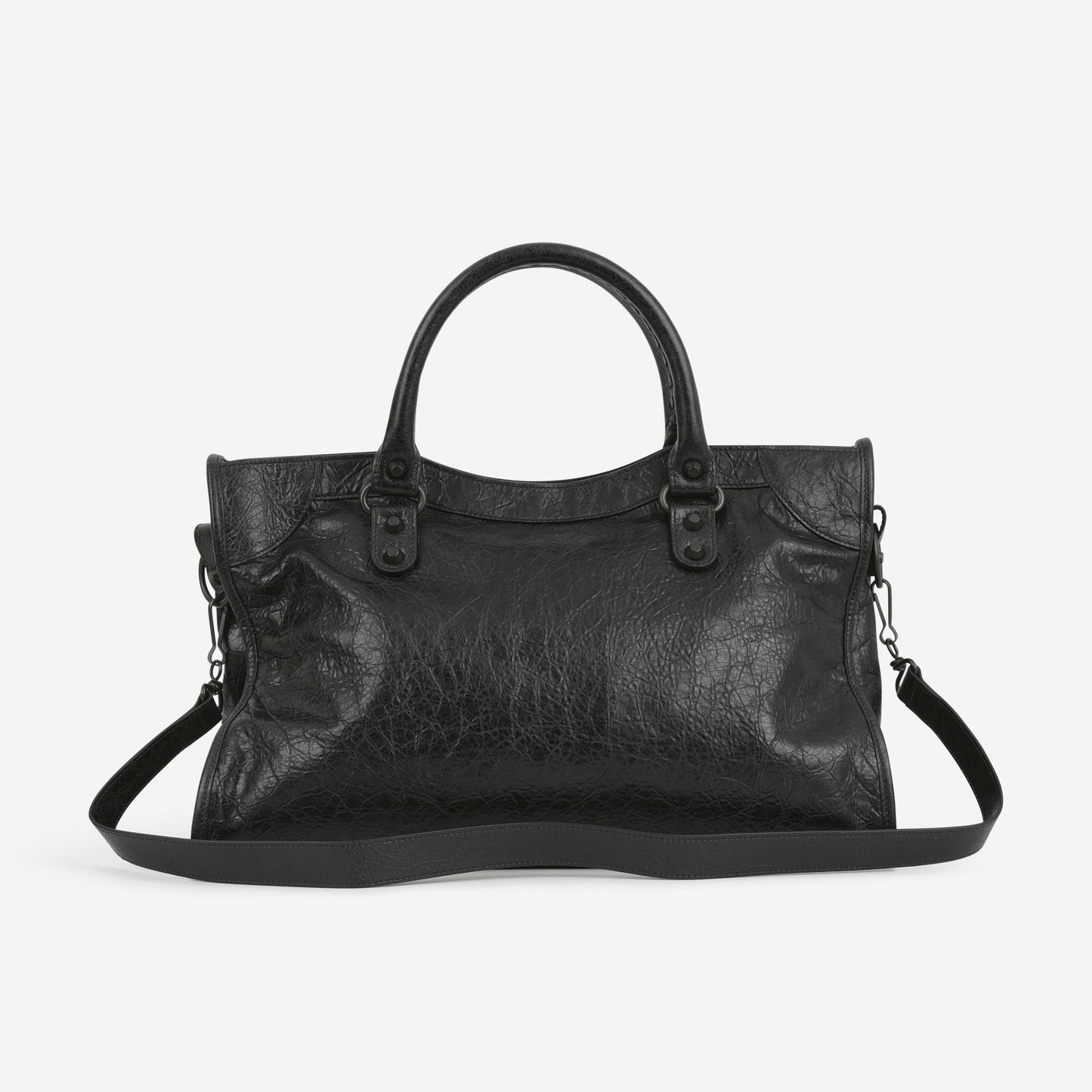 Balenciaga Medium Le City Bag - Black Crumpled Lambskin | Black Hardware