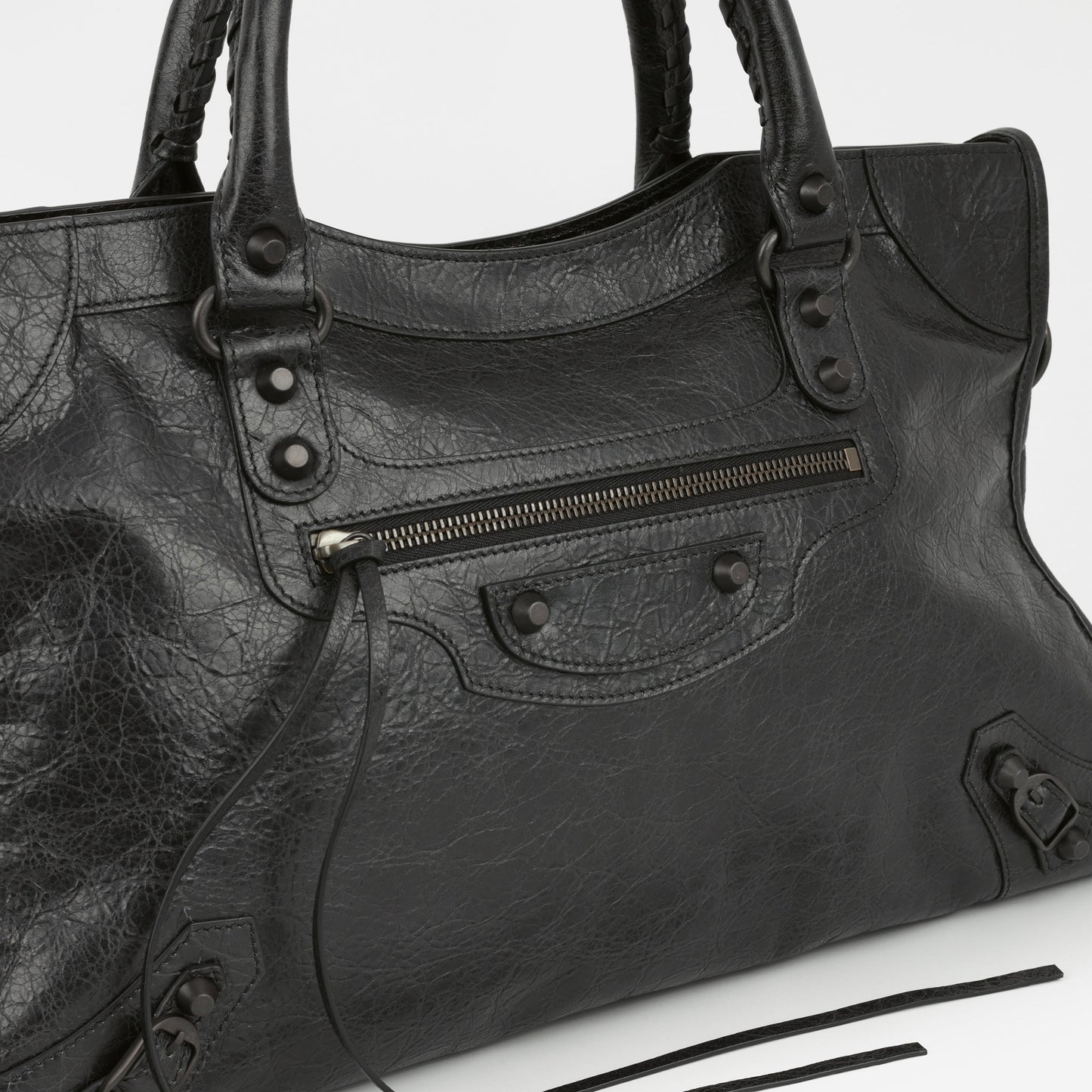 Balenciaga Medium Le City Bag - Black Crumpled Lambskin | Black Hardware