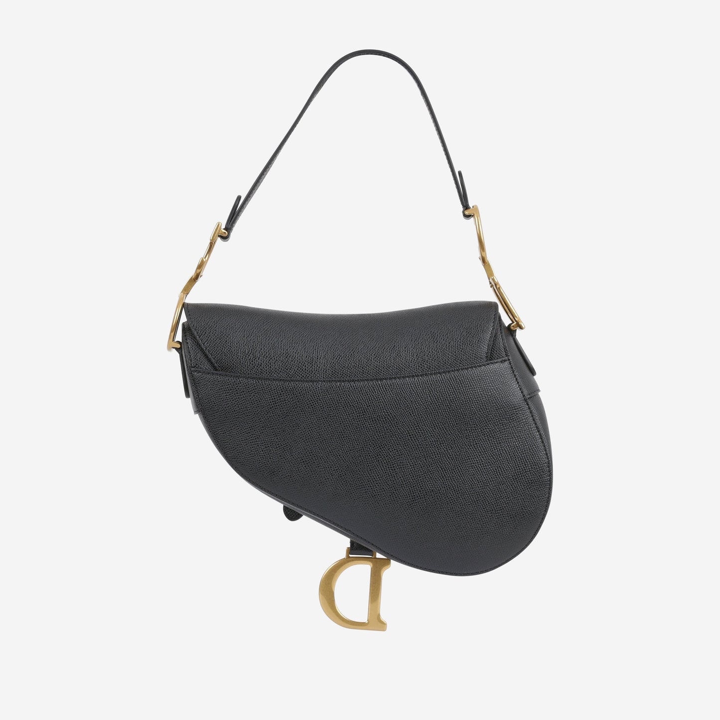 Dior Medium Saddle - Black Grained Calfskin | Gold Hardware