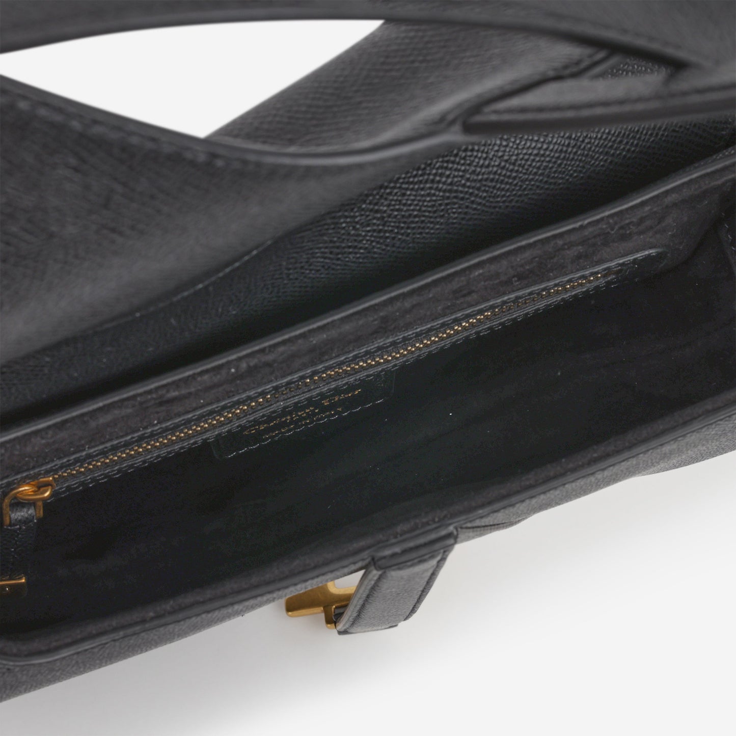 Dior Medium Saddle - Black Grained Calfskin | Gold Hardware