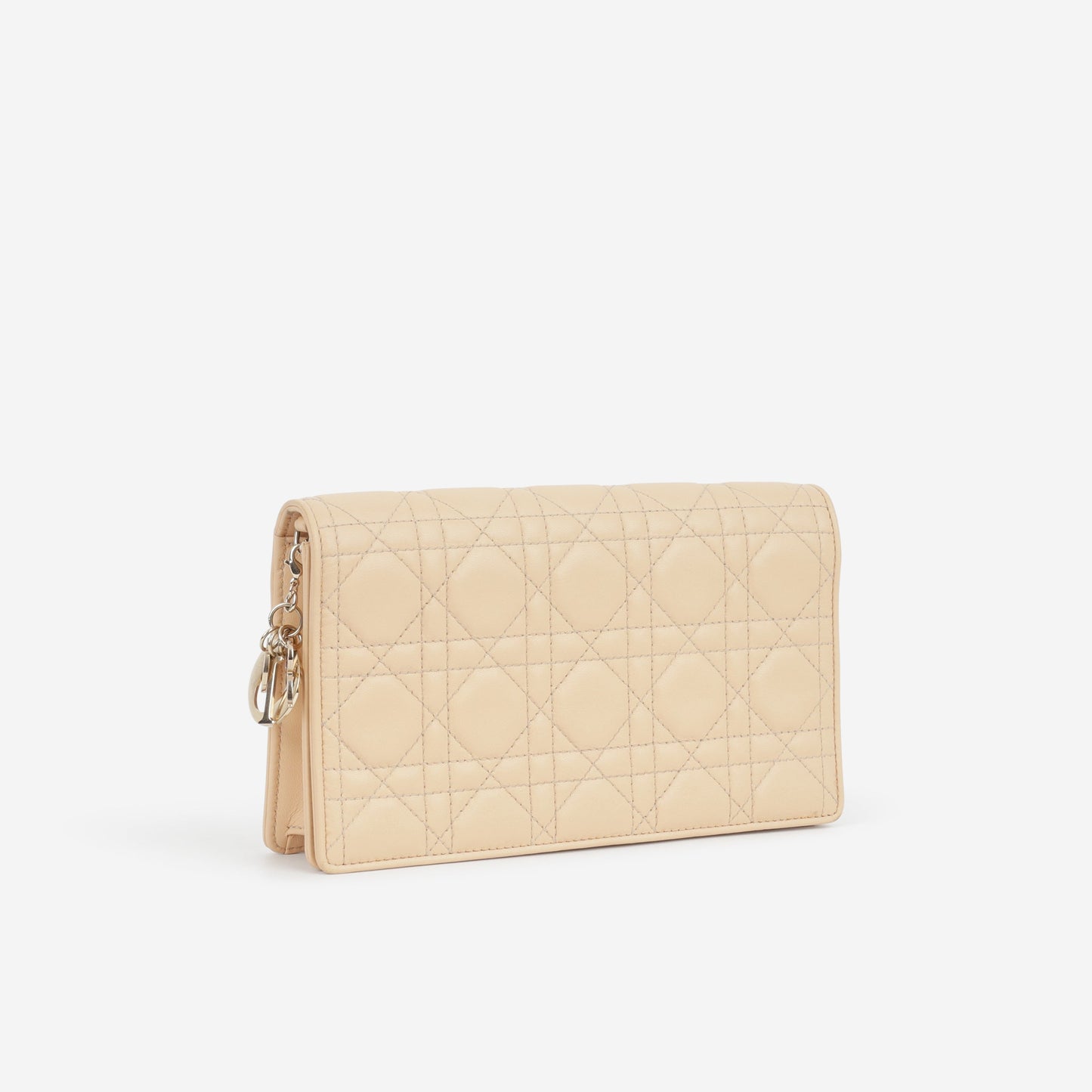 Dior Lady Dior Pouch - Nude Cannage | Champagne Gold Hardware