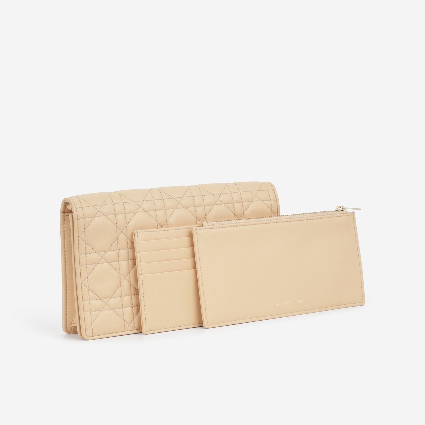 Dior Lady Dior Pouch - Nude Cannage | Champagne Gold Hardware