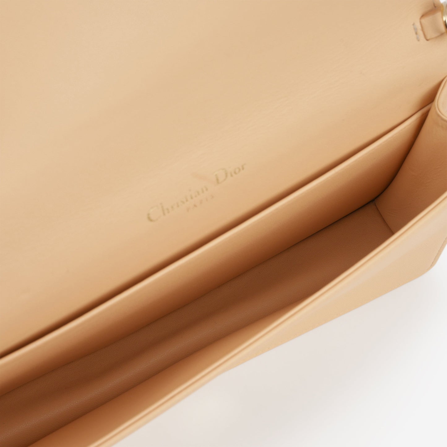 Dior Lady Dior Pouch - Nude Cannage | Champagne Gold Hardware