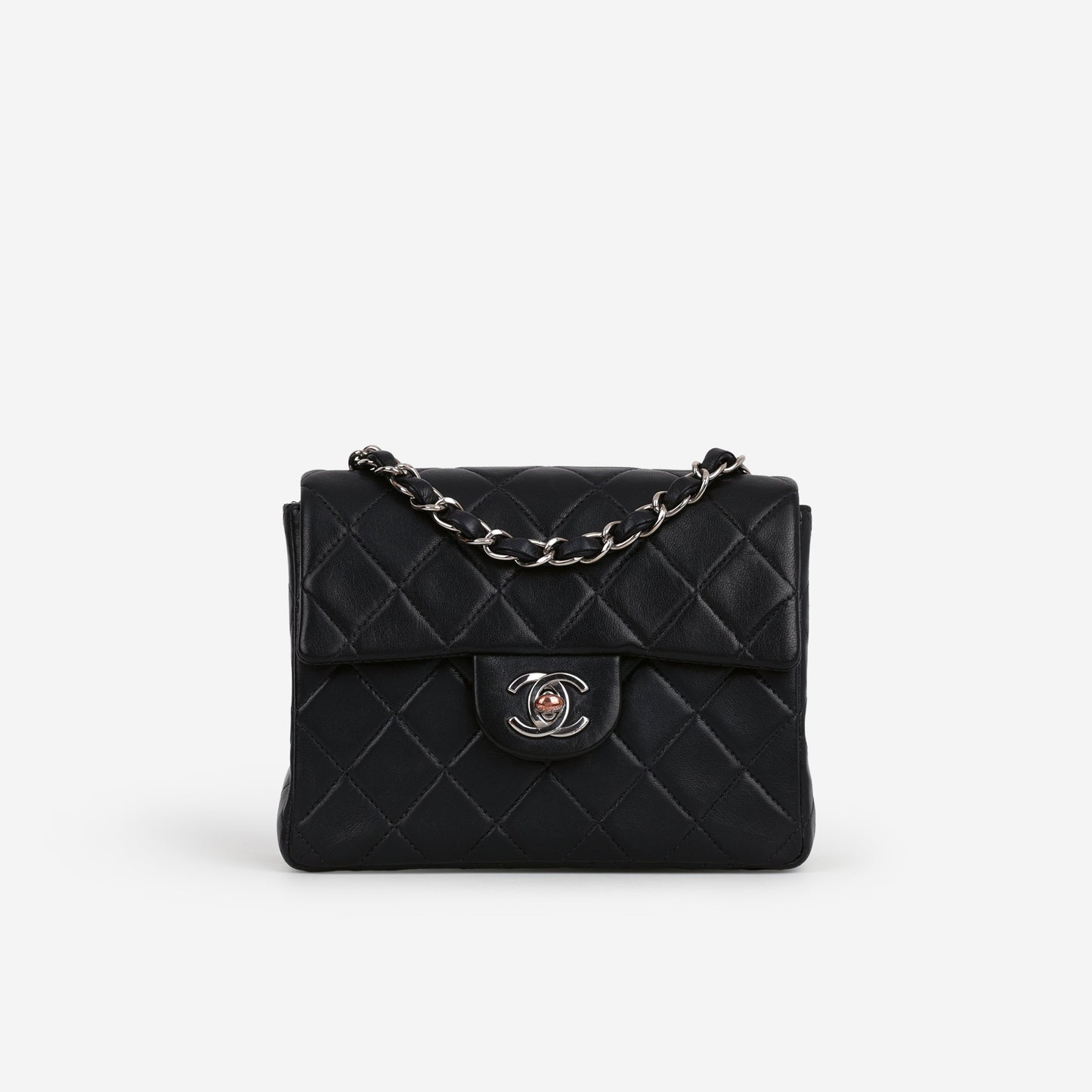 Chanel Vintage Mini Square Flap - Navy Lambskin | Silver Hardware