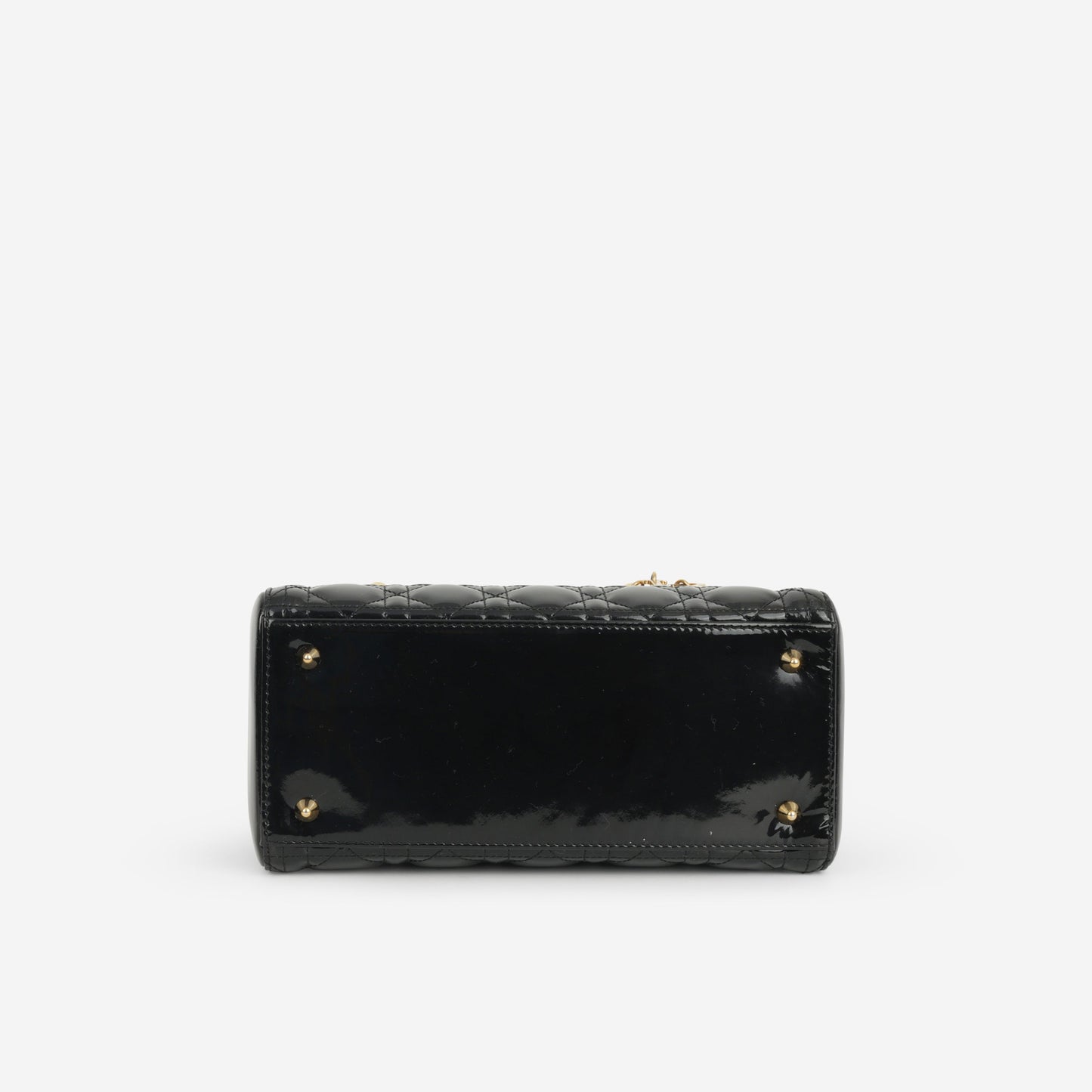 Dior Medium Lady Dior - Black Patent | Gold Hardware