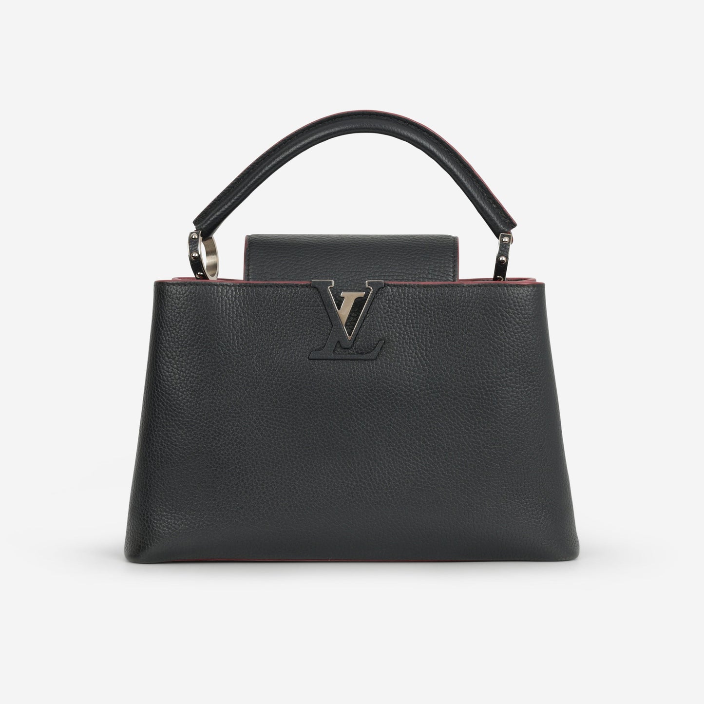 Louis Vuitton Capucines MM - Black Taurillon / Pink Trim | Silver Hardware