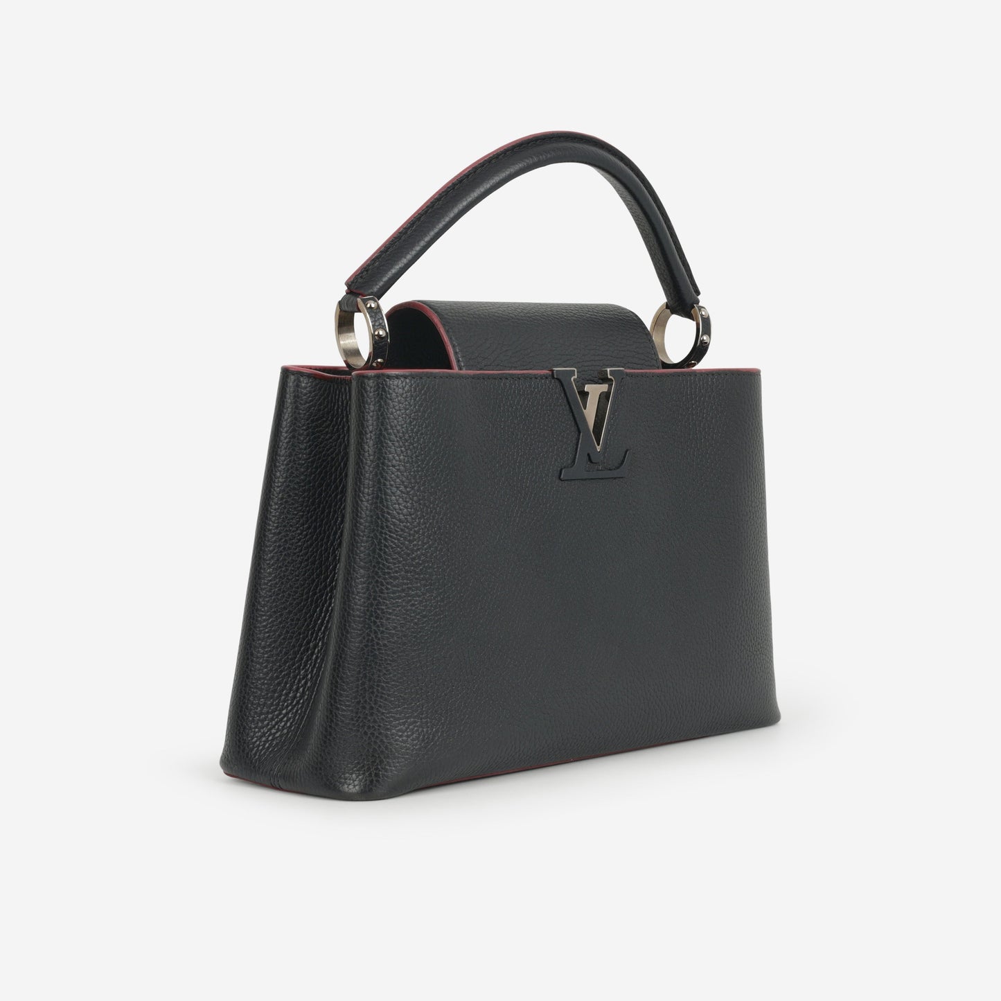 Louis Vuitton Capucines MM - Black Taurillon / Pink Trim | Silver Hardware