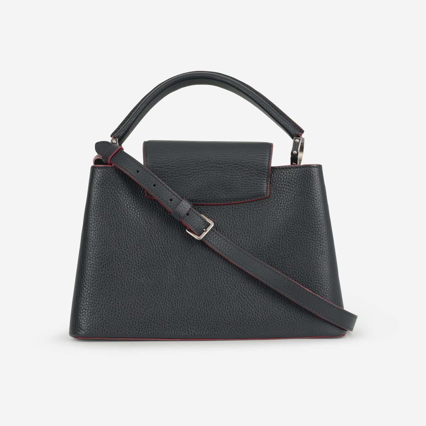 Louis Vuitton Capucines MM - Black Taurillon / Pink Trim | Silver Hardware