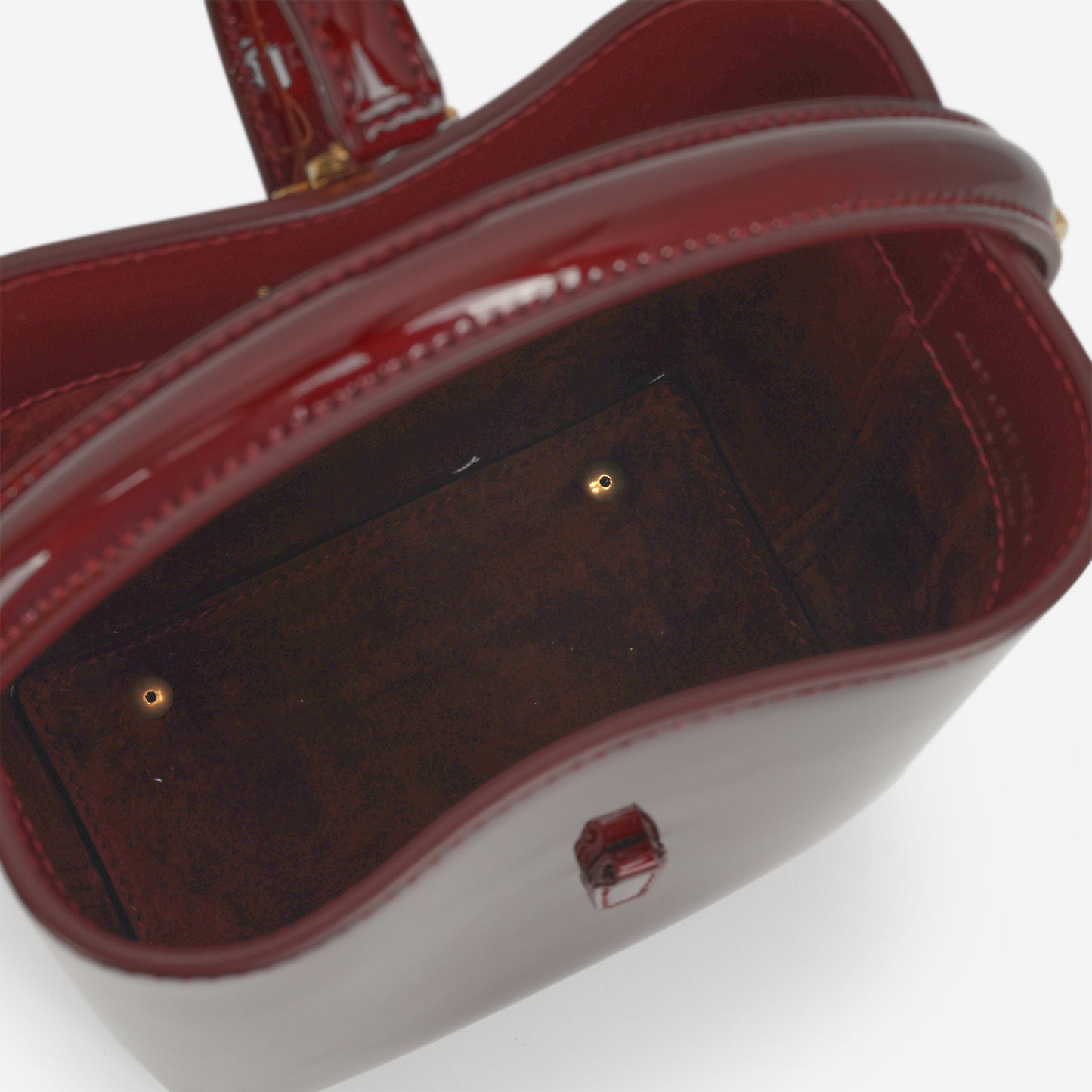 Saint Laurent Le 37 Mini Bucket - Gloss Burgundy Patent | Bronze Hardware