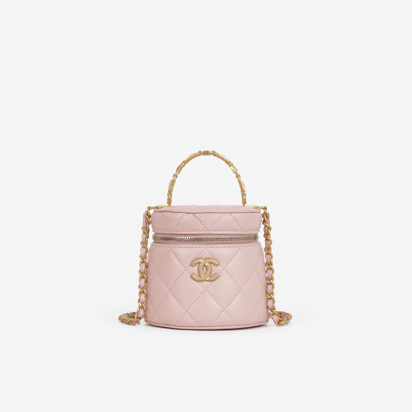 Chanel Mini Top Handle Vanity With Chain - Pink Lambskin | Gold Hardware
