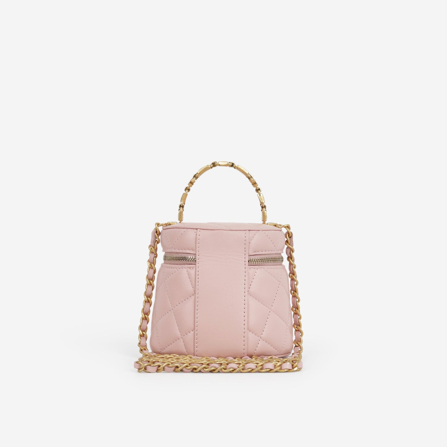 Chanel Mini Top Handle Vanity With Chain - Pink Lambskin | Gold Hardware