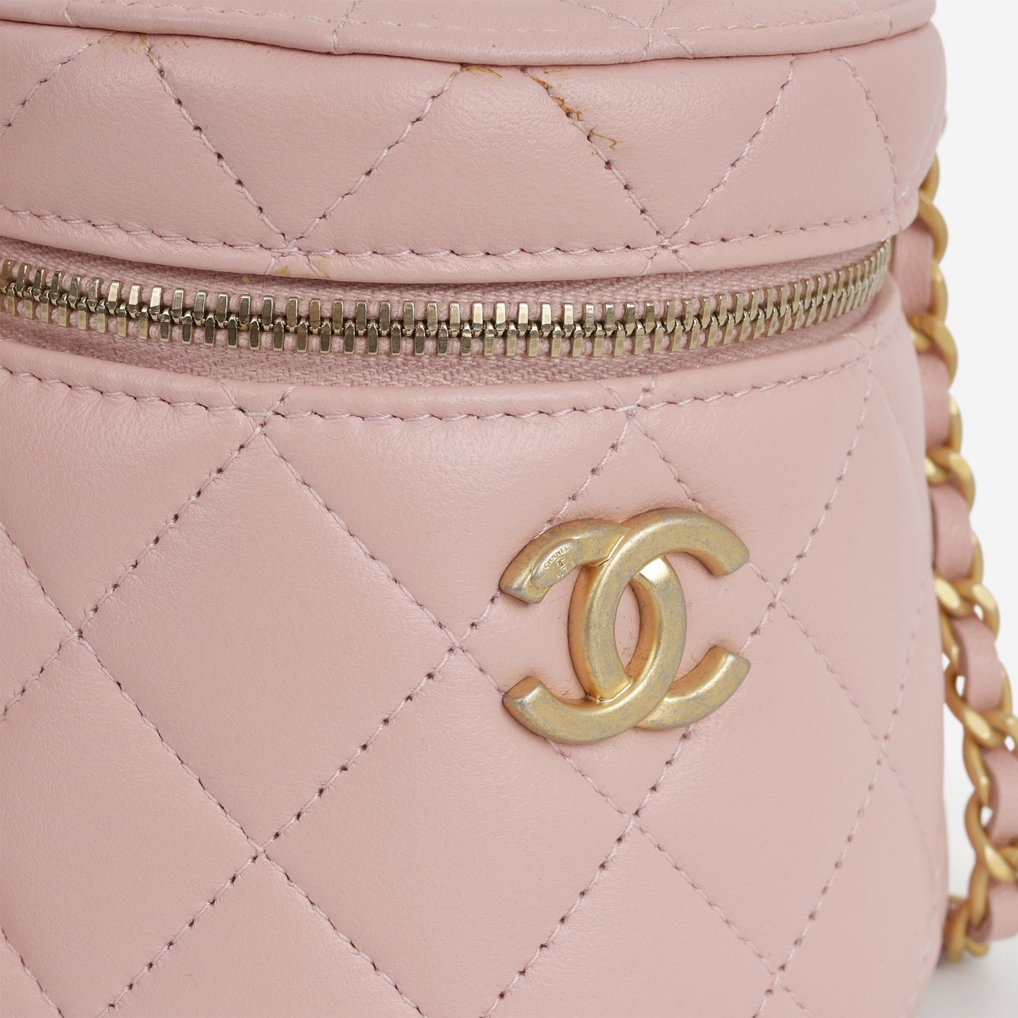 Chanel Mini Top Handle Vanity With Chain - Pink Lambskin | Gold Hardware
