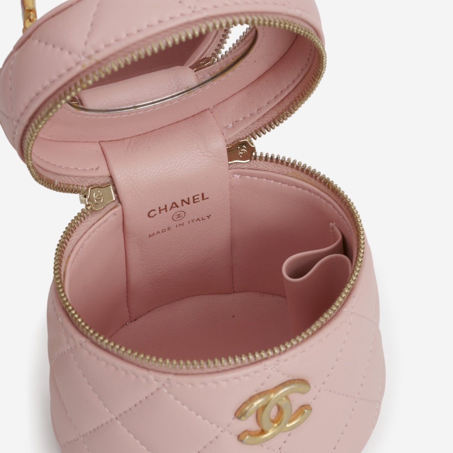 Chanel Mini Top Handle Vanity With Chain - Pink Lambskin | Gold Hardware
