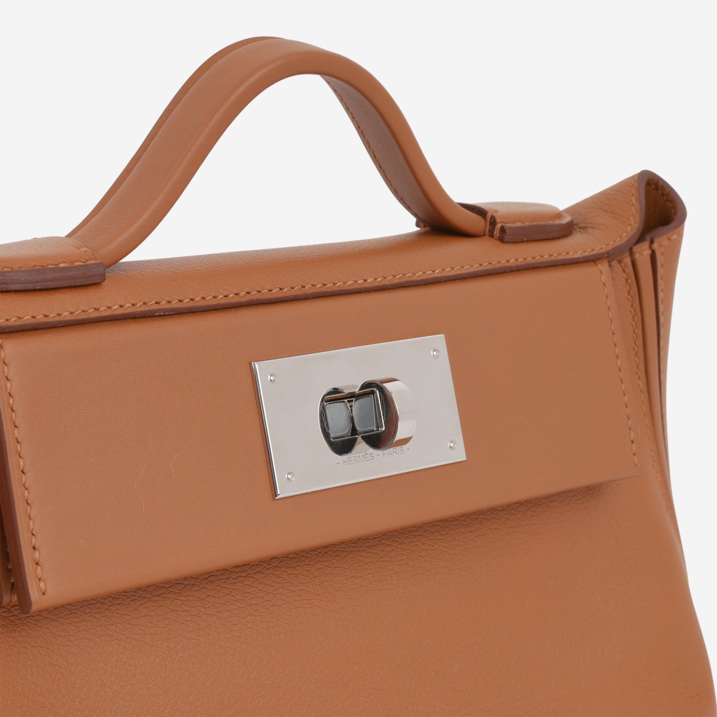 Hermès Mini 24/24 - Gold Evercolor / Swift | Palladium Hardware