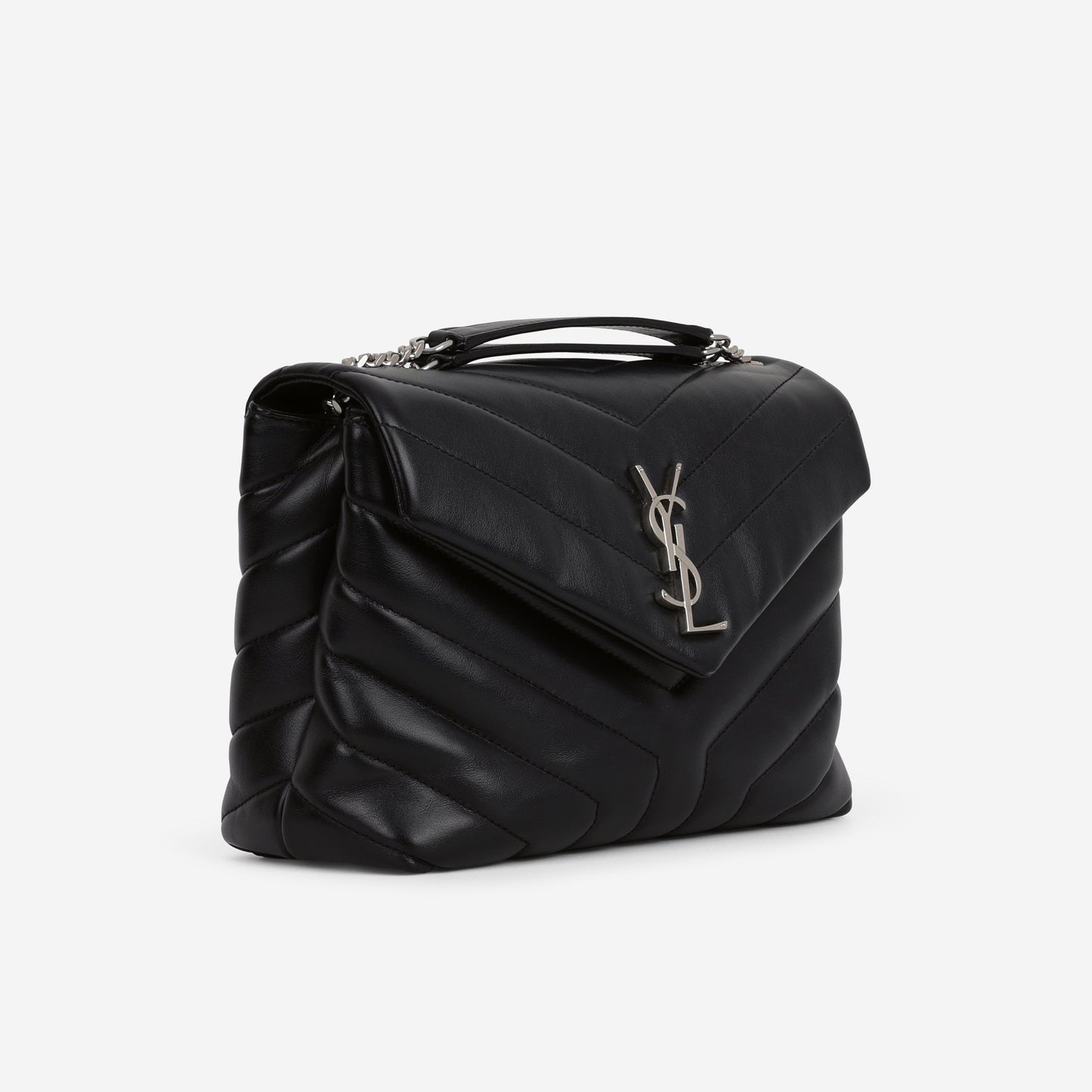 Saint Laurent Small Loulou - Black Calfskin | Silver Hardware