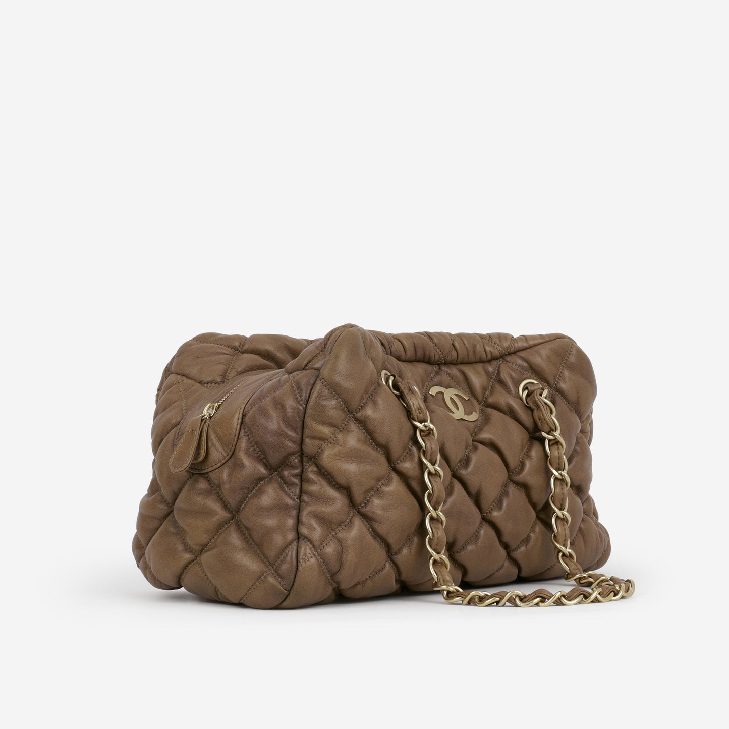 Chanel Bubble Shoulder Bag - Taupe Lambskin | Gold Hardware